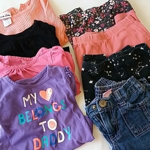 8 piece 12 month girls lot, long sleeved